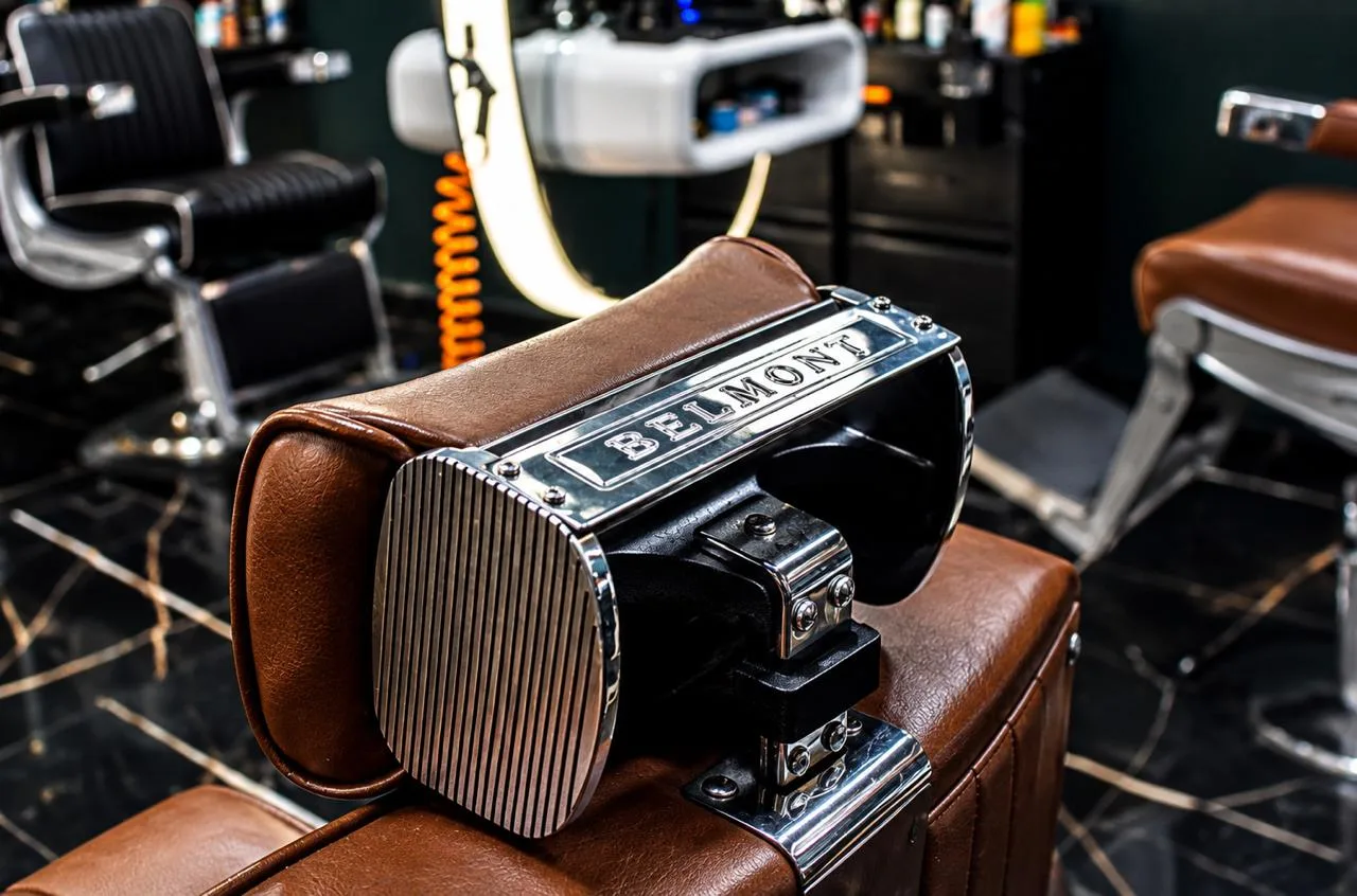 Appui-tête en cuir d’un fauteuil Belmont